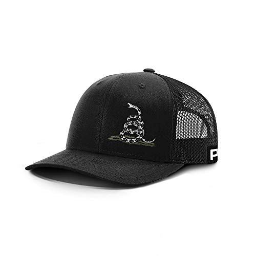 Printed Kicks Don t Tread On Me Back Mesh Hat Gadsden Snake Flag Cap -Black Front Black Mesh-