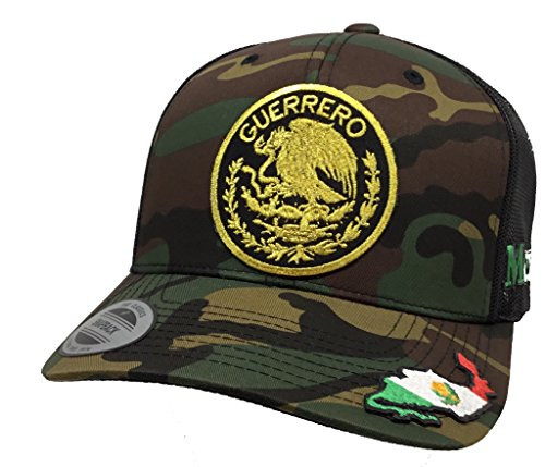 Mexico Guerrero HAT MESH CAMO Black 3 Logos MAPA EN LA VISERA AL LADO
