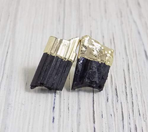 Black Tourmaline Stud Earrings Raw Tourmaline Studs Small Gemstone Posts Gold Healing Crystal Reduce Stress Fear G11-735 Black Tourmaline Stud Earrings Raw Tourmaline Studs Small Gemstone Posts Gold Healing Crystal Reduce Stress Fear G11-735
