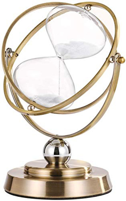 Hourglass Timer 60 Minutes Sand Timer  Antique Sand Clock 60 Minutes  Vintage Brass Sand Watch 60 Min  1 Hour Glass for Decorative  Large Rotating Metal Sandglass Timer