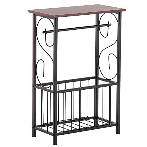 Sofa Side Table Multifunctional End Table Bathroom Storage Table with Storage Basket for Living Room  Bedroom  Couch and Small Spaces Coffee