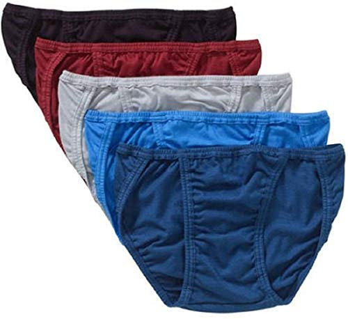 Life by Jockey Men_s 5-Pack 100 Percent  Cotton Assorted Solids String Bikinis -XL-