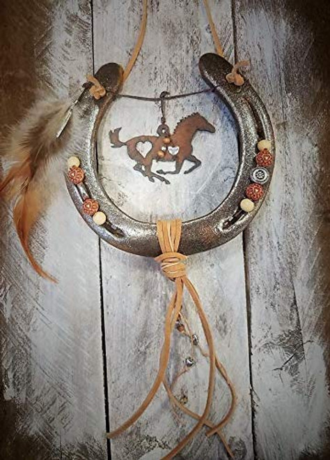 Horseshoe Decor  Cowgirl Gifts  Decorated Horseshoe  Horseshoe Art  Equestrian Gifts  Horse Decor  Rustic Metal  Horse Lover Gift