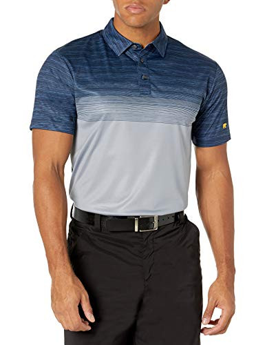 Jack Nicklaus Men_s Short Sleeve Ombre Heather Polo Shirt  Classic Navy  Medium