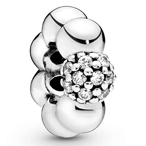 Pandora Jewelry Polished and Pave Cubic Zirconia Charm in Sterling Silver