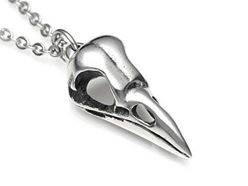 Small Crow Skull Pendant Necklace  Bird Skull Jewelry Small Crow Skull Pendant Necklace  Bird Skull Jewelry