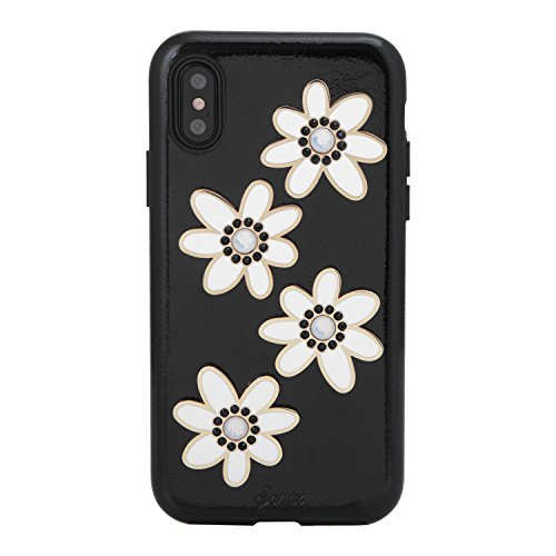 iPhone Xs, iPhone X, Sonix Opal Daisy Patent Leather Cell Phone Case Swarovski Crystal Embellishments [Drop Test Certified] Sonix Women's Patent Case for Apple (5.8") iPhone X, iPhone Xs
