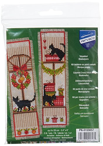 Vervaco Counted Cross Stitch  Bookmark  Christmas Atmosphere  Set of 2  6 x 20cm  N