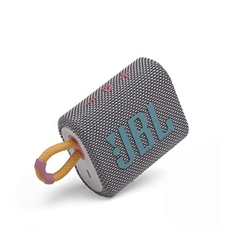 JBL Go 3  Portable Speaker with Bluetooth  Built-in Battery  Waterproof and Dustproof Feature - Gray -JBLGO3GRYAM-