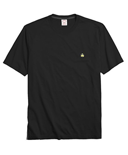 Brooks Brothers Men_s Classic Fit 100 Percent  Cotton Crewneck Tee T-Shirt Black -Medium-