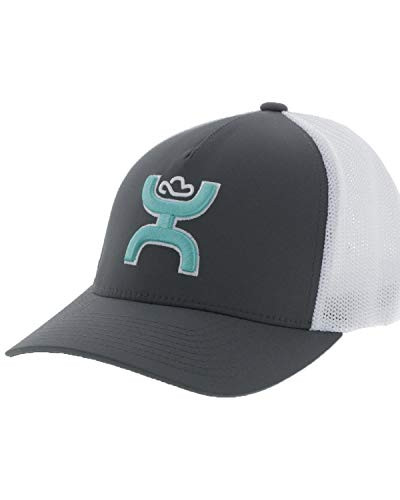 HOOEY Men_s Grey Coach Mesh Flex Fit Ball Cap Grey L XL