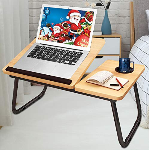 Laptop Desk for Bed Asltoy Laptop Bed Tray Table Foldable Lap Desk Stand Notebook Desk Adjustable Laptop Table for Bed Portable Notebook Bed Tray Lap Tablet with Cup Holder -Golden-