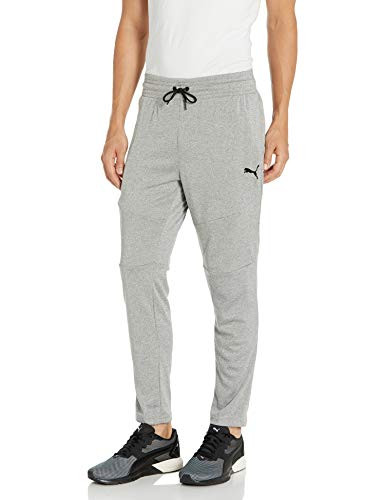 PUMA Men_s Tapered Knit Training Pants  Medium Gray Heather  S