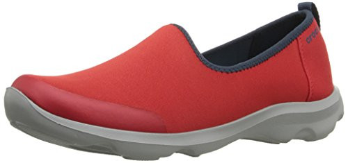 crocs Women_s Busy Day Stretch Skimmer Flat  Flame  5 M US