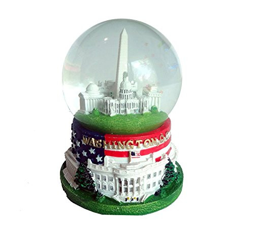 Famous Buildings of Washington, D.C. Snow globe with Flag (2.5" Diameter)