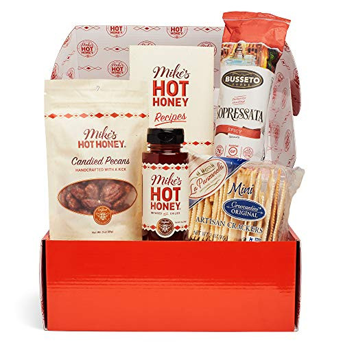 Mike s Hot Honey Gourmet Gift Basket - Mike_s Hot Honey  Artisan Sausage  Candied Nuts  Sea Salt Crackers - Everything but the Cheese