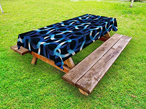 Ambesonne Dark Blue Outdoor Tablecloth Curvy Shaped Entangled Complex Industrial Modern Mesh Machinery Concept Decorative Washable Picnic Table Cloth 58inch X 104inch Blue Dark Blue White Ambesonne Dark Blue Outdoor Tablecloth Curvy Shaped Entangled Complex Industrial Modern Mesh Machinery Concept Decorative Washable Picnic Table Cloth 58inch X 104inch Blue Dark Blue White