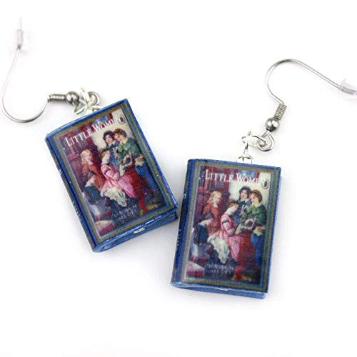 Little Women Louisa May Alcott Clay Mini Book Hypoallergenic Stainless Steel Earrings by Book Beads Little Women Louisa May Alcott Clay Mini Book Hypoallergenic Stainless Steel Earrings by Book Beads