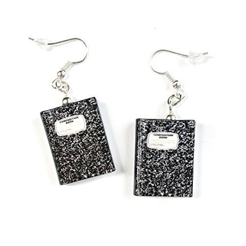 Composition Notebook Journal Clay Mini Book Stainless Steel Hypoallergenic Dangle Hook Drop Earrings Composition Notebook Journal Clay Mini Book Stainless Steel Hypoallergenic Dangle Hook Drop Earrings