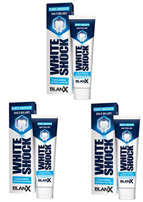 BlanX  inch Instant Whiteinch  Whitening Toothpaste 2.54 Fluid Ounces -75ml- Tubes -Pack of 3- - Italian Import -