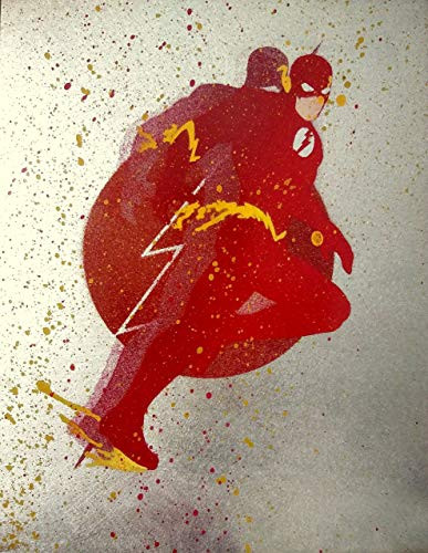 The Flash Splatter Graffiti Spray Paint Art Justice League Painting on Metal