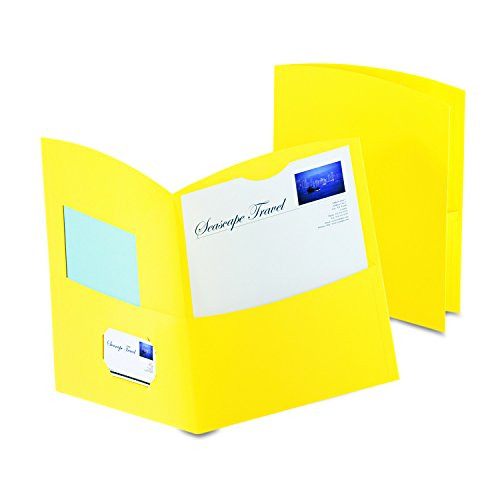 Oxford Contour Two-Pocket Folders, Yellow, Letter Size, 25 per Box, (5062570)
