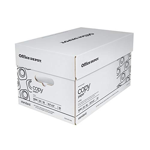 Office Depot White Copy Paper  8 1 2in. x 11in  20 Lb  500 Sheets Per Ream  Case of 10 Reams  40402786