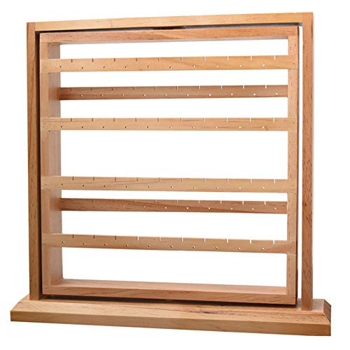 M.M.A Earrings Jewelry Organizer Stand Holder Display Rotating Natural Wood for Hanging Earrings Necklaces Bracelets Storage Rack