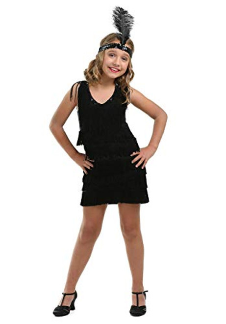 Kid_s Black Fringe 1920s Flapper Costume Girls Flapper Dress Medium