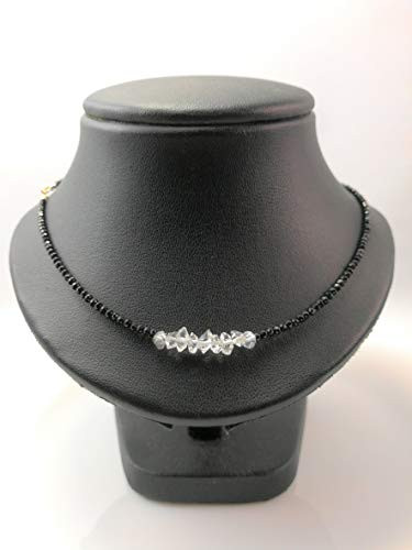 Herkimer Diamond Black Spinel Strand 