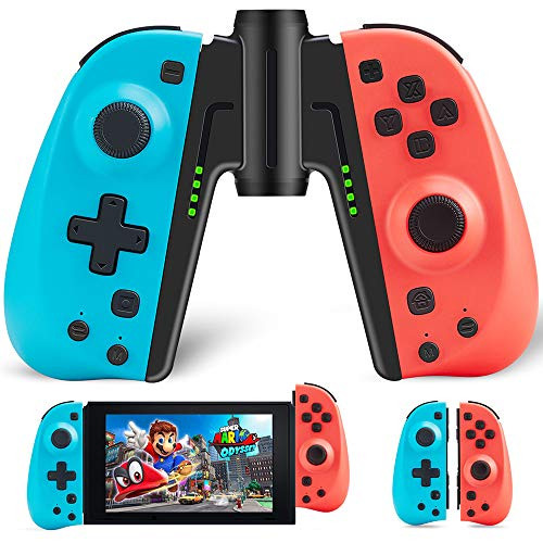 Joy Con Controller Replacement Campatiable for Nintendo Switch - Left and Right Neon Joy Pad with Wrist Strap  Alternatives for Nintendo Switch Controllers  Wired Wireless L R Switch Remotes
