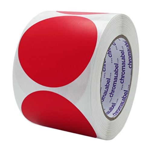 ChromaLabel 3 inch Color-Code Dot Labels | 500/Roll (Red)