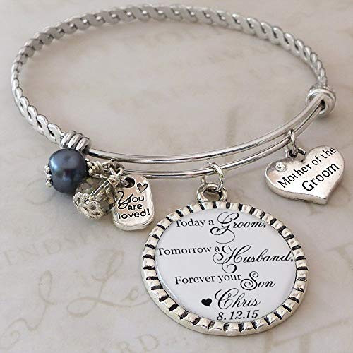 Today a Groom Tomorrow a Husband Forever Your Son Bracelet  Personalized Mother of the Groom Gifts
