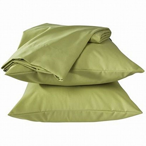 College 08 Dorm Room Sheet Set Solid Green Twin XL Bed Sheets Bedding