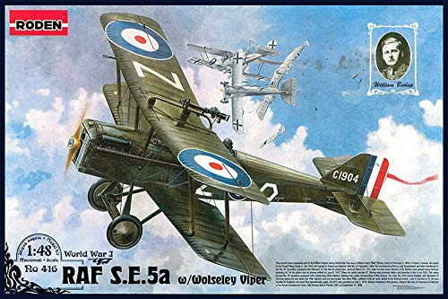 RAF S.E.5a w Wolseley Viper Fighter WWI 1 48 Scale Plastic Model Kit Roden 416