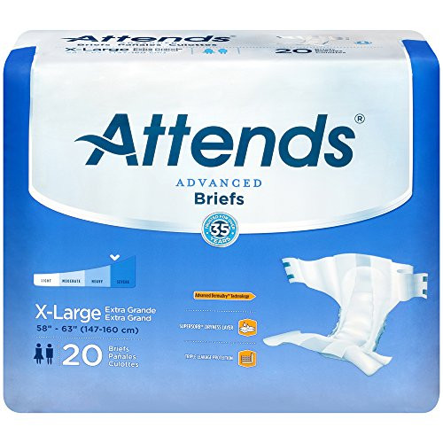 Attends Extra Absorbent Breathable Briefs Case of 60 1 XL by Attends Healthcare