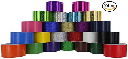 RamPro 4 Style 24 Pack Heavy-Duty Duct Tape Assorted Colors 6 Rolls of Each Style  Styles Included  Collored  Glitter  Holographic  and  Fluorescent.