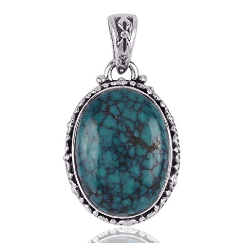 925 Sterling Silver Pendant Necklace for Women  Turquoise Pendant Necklace Sterling Silver  Mothers Day  Bridesmaids Gift  Hypoallergic Boho Handmade Jewelry