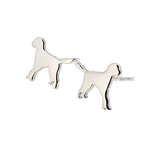 Goldendoodle Dog Stud Earrings Polished Sterling Silver Handmade in USA