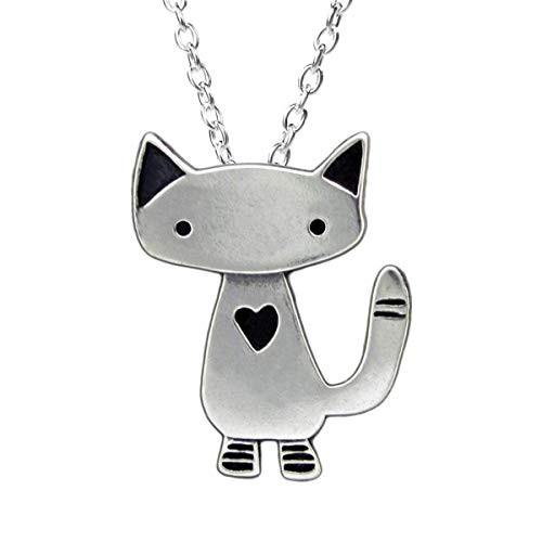 Sterling Silver Alley Cat Necklace on 18inch  925 Sterling Chain for Women and Girls