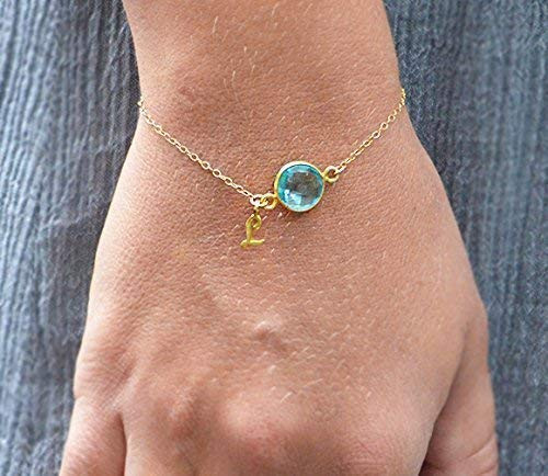 Custom Birthstone Bracelet  Personalized bracelet  Initial bracelet  personalized jewelry  initial birthstone jewelry  bridesmaid bracelet  baby shower bracelet  new mom present