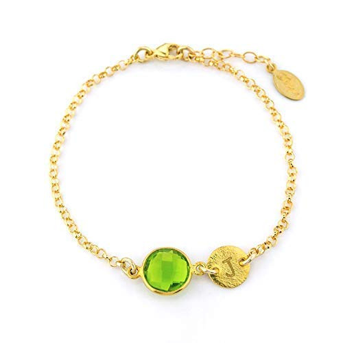 August Birthstone Bracelet Personalized 
