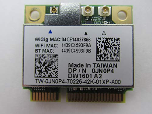 Dell JN0P4 1601 DW1601 WiFi 802.11 a b g n Plus Bluetooth Plus WiGig Half-Height Mini-PCI Express Card - JN0P4 Dell JN0P4 1601 DW1601 WiFi 802.11 a b g n Plus Bluetooth Plus WiGig Half-Height Mini-PCI Express Card - JN0P4