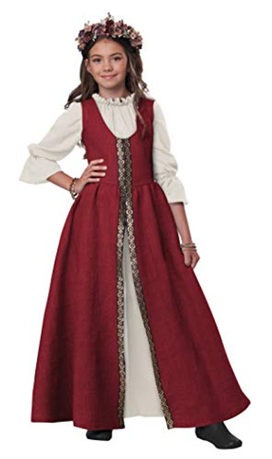 California Costumes Renaissance Faire Dress Child Costume -Red-  Medium