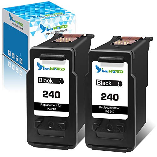 InkWorld Remanufactured Ink Cartridge Fit for Canon PG240 Twin Black Replacement for Cannon Pixma MG3600 MG3222 MG3220 MG3620 MX432 MG3122 TS5120 MG2120 MX452 MG2220 MG3120 MX522 MG4220 MX472 Printers