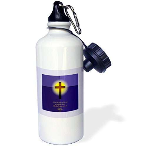 3dRose wb_21650_1 Bald Eagle and American Flag Sports Water Bottle, 21 oz, White