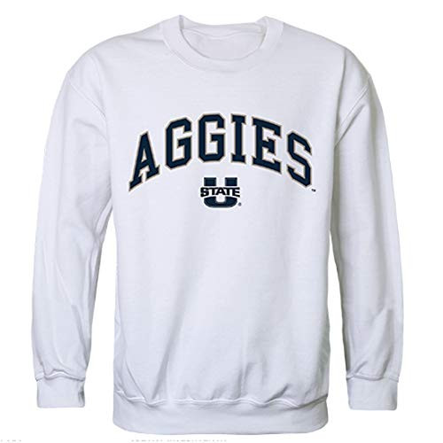 USU Utah State University Aggies NCAA Men_s Campus Crewneck Fleece Sweatshirt - White  Medium