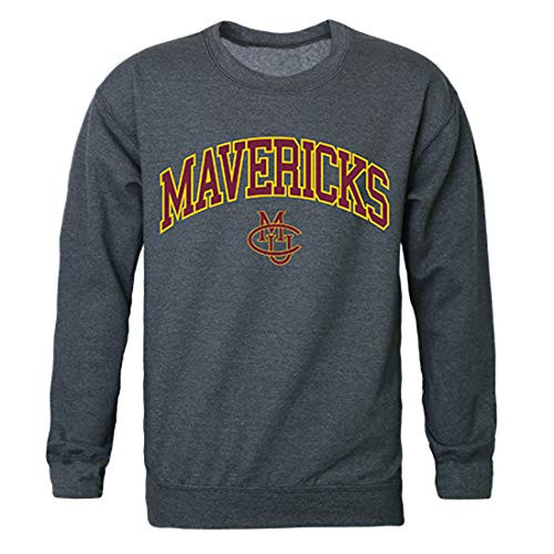 Colorado Mesa University Mavericks NCAA Men_s Campus Crewneck Fleece Sweatshirt - Heather Charcoal  Medium