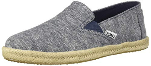 TOMS Women_s Redondo Loafer Flat  Navy slub Chambray  6 B Medium US