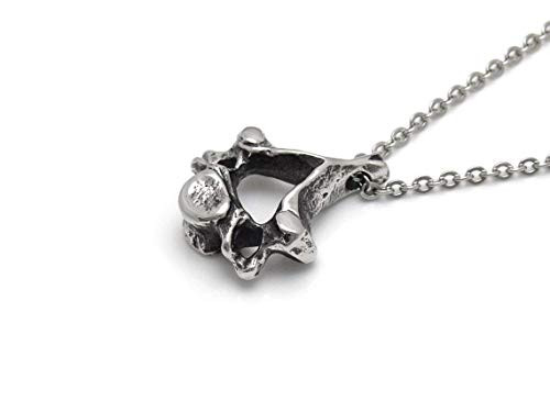 Cervical Vertebra Pendant Necklace  Handmade in Pewter Cervical Vertebra Pendant Necklace  Handmade in Pewter